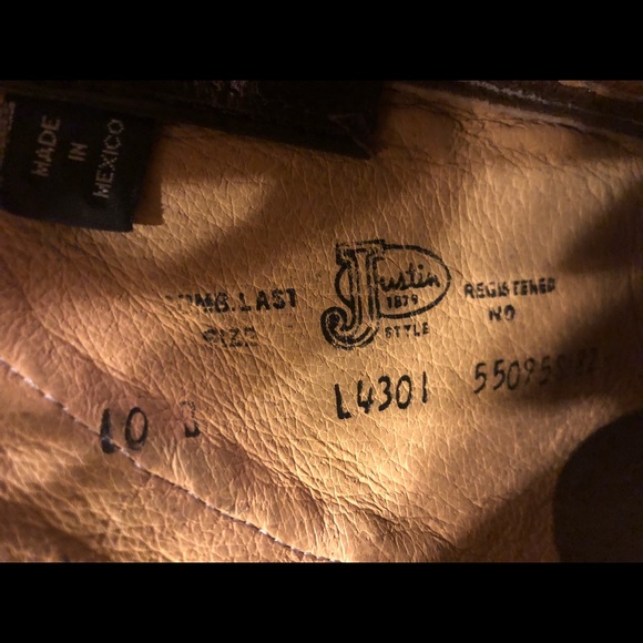 Justin mid calf cowgirl boots size 10 - Picture 7 of 7